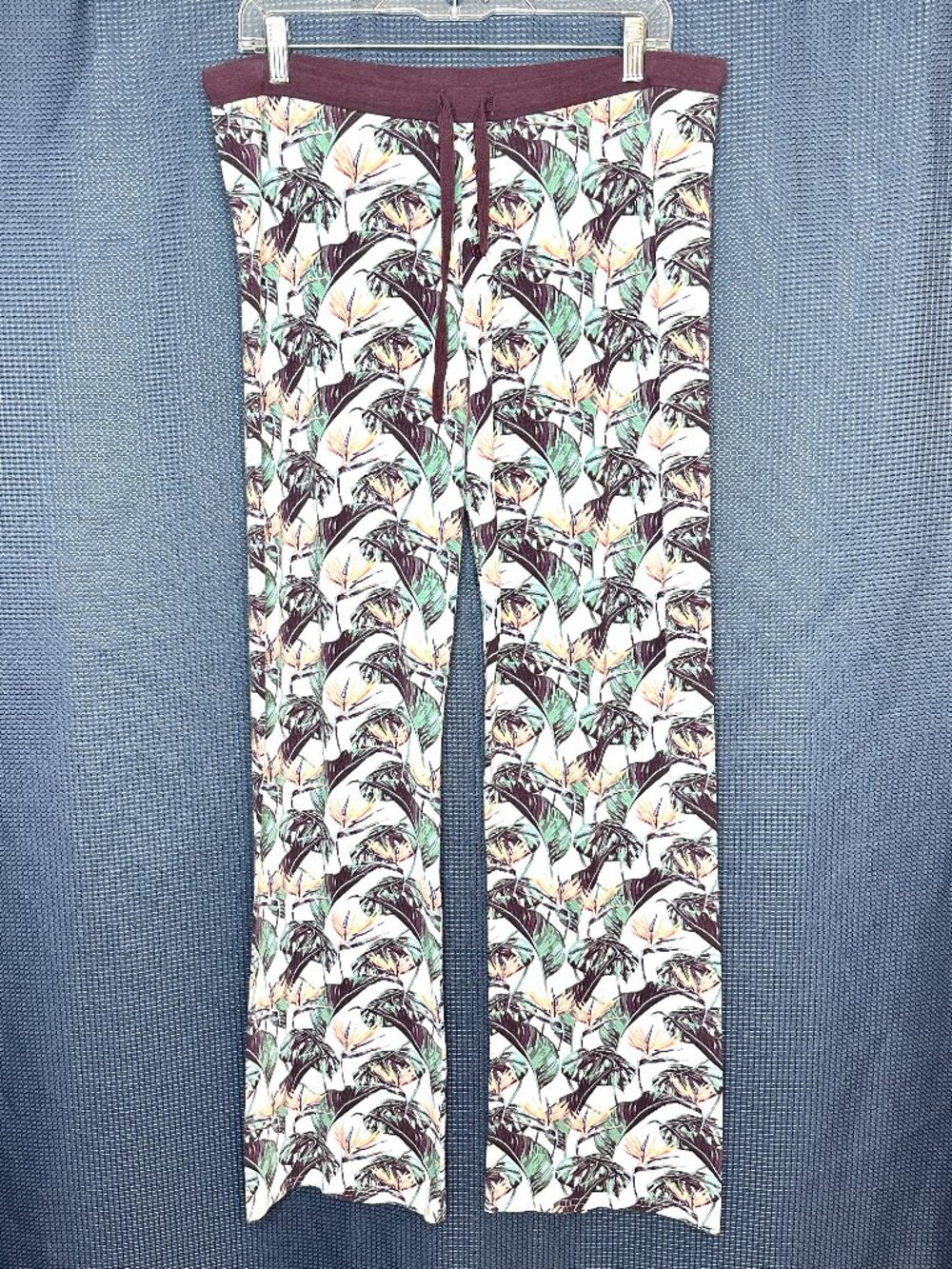 Cariloha Bamboo Sleepwear Tropical Print Lounge Pants, Large  Nature Boho